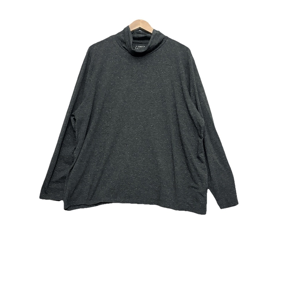 Talbots Tee Top Womens 3X Plus Gray Turtleneck Long Sleeve Shimmer Casual Layers